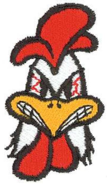 Picture of Mad Rooster Head Machine Embroidery Design