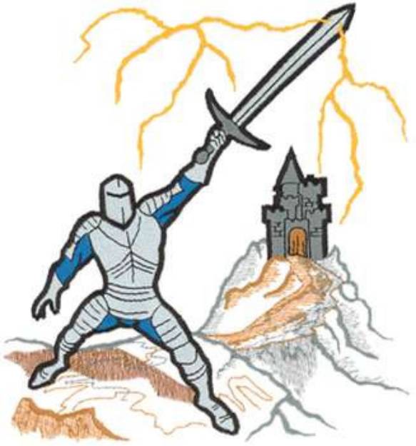 Picture of Knight & Sword Machine Embroidery Design