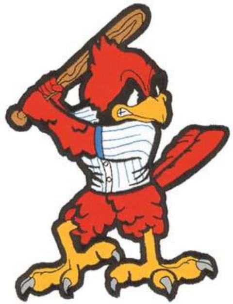 Picture of Cardinal at Bat Machine Embroidery Design