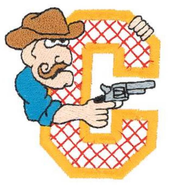 Picture of Cowboy C Machine Embroidery Design