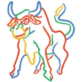 Bull Outline Machine Embroidery Design