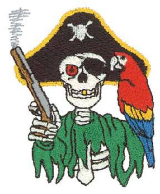 Picture of Skeleton Pirate Machine Embroidery Design