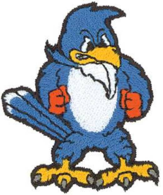 Picture of Angry Blue Jay Machine Embroidery Design