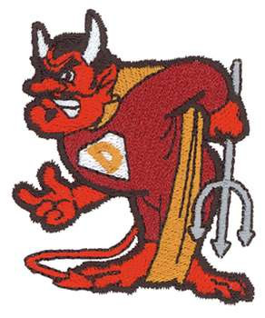 Devil Mascot Machine Embroidery Design