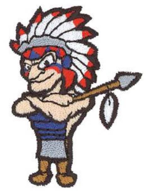 Picture of Indian Chief Mascot Machine Embroidery Design