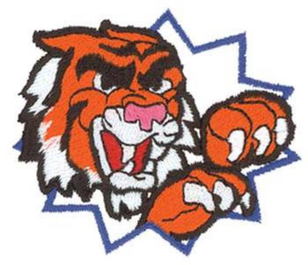 Picture of Tiger Mascot Machine Embroidery Design