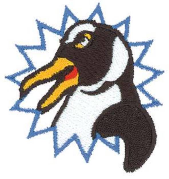 Picture of Penguin Mascot Machine Embroidery Design