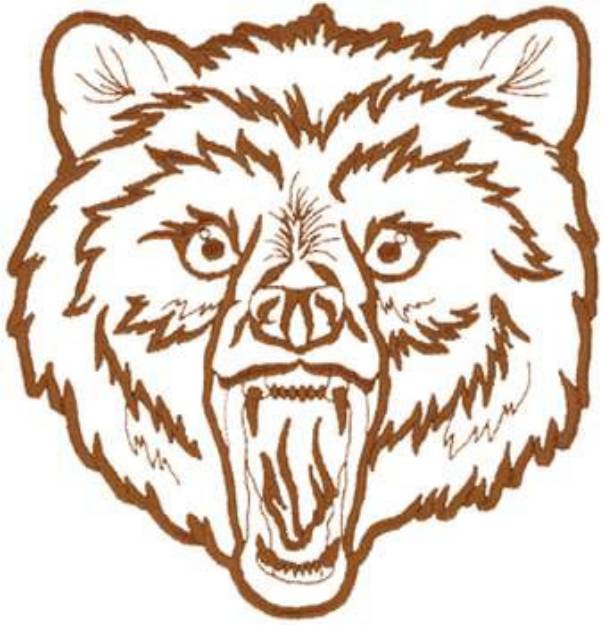 Picture of Bear Head Outline Machine Embroidery Design
