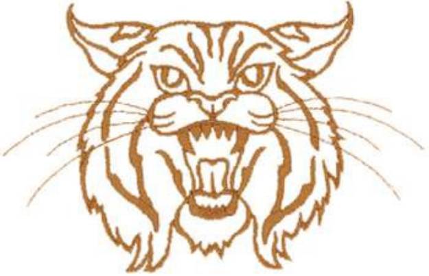Picture of Wildcat Head Outline Machine Embroidery Design