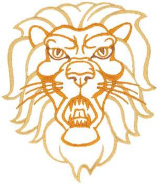 Picture of Lion Head Outline Machine Embroidery Design