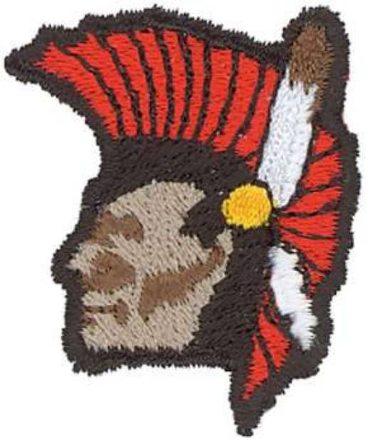 Picture of Indian Head Machine Embroidery Design