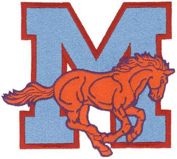 Mustang M Machine Embroidery Design