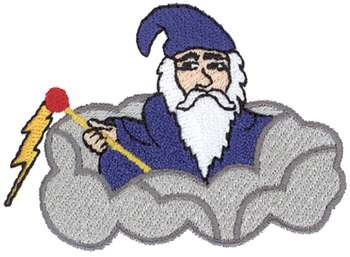 Wizard In Cloud Machine Embroidery Design