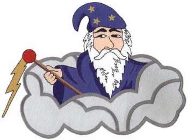 Picture of Wizard In Cloud Machine Embroidery Design