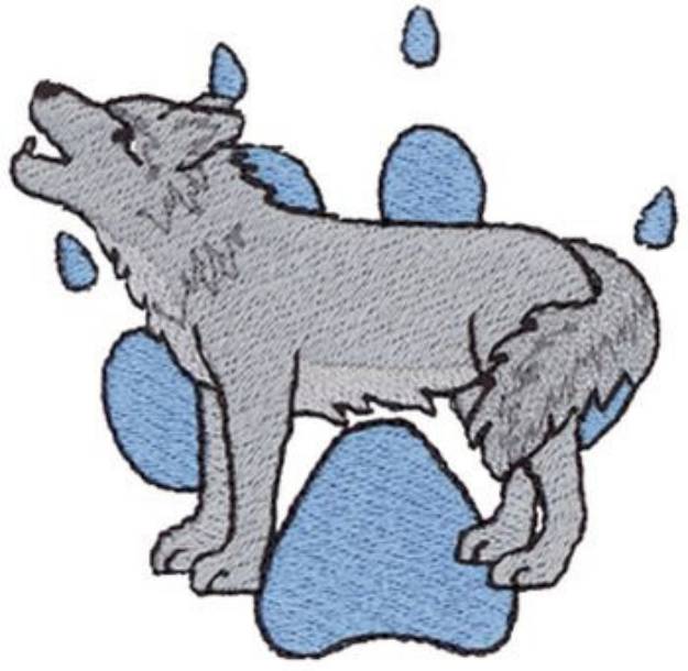 Picture of Wolf and Print Machine Embroidery Design
