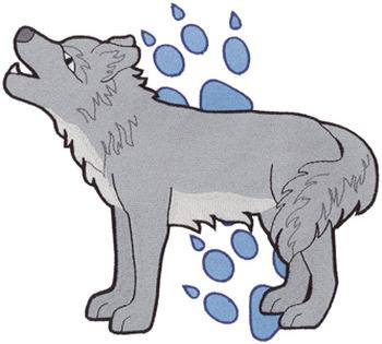 Wolf and Prints Machine Embroidery Design