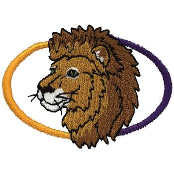 Lion Emblem Machine Embroidery Design