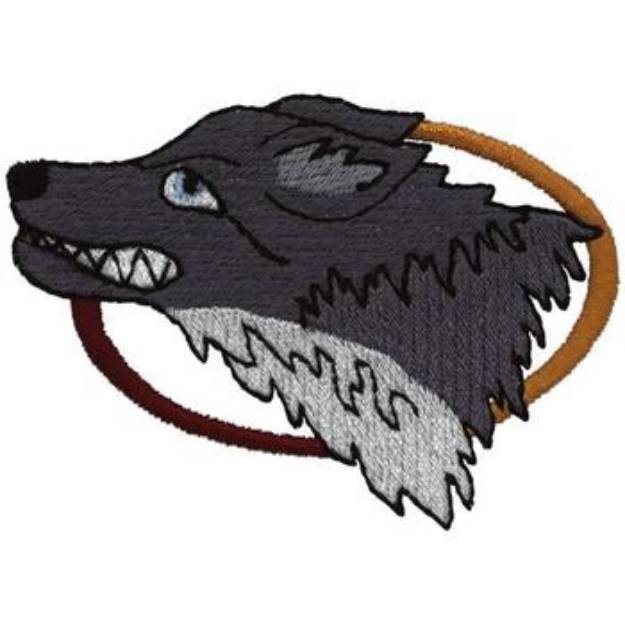 Picture of Wolf Emblem Machine Embroidery Design