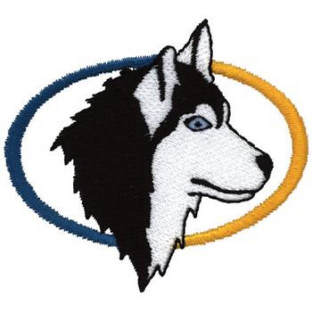 Picture of Husky Emblem Machine Embroidery Design