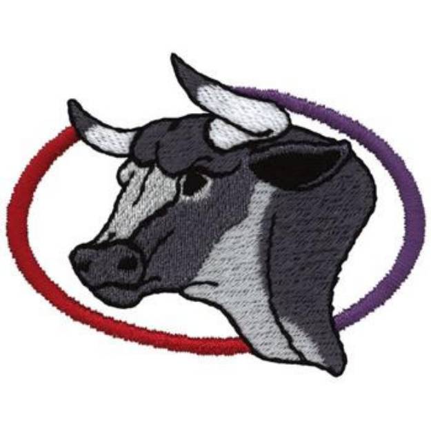 Picture of Bull Emblem Machine Embroidery Design