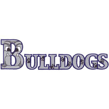 Bulldogs Text Machine Embroidery Design