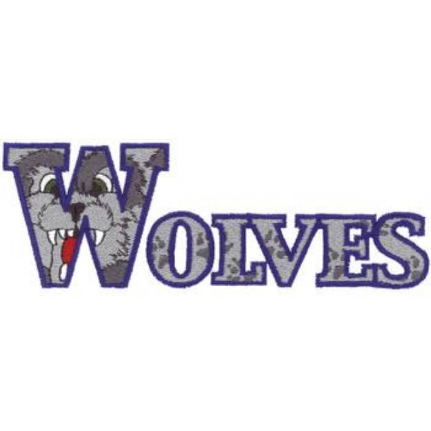 Picture of Wolves Text Machine Embroidery Design