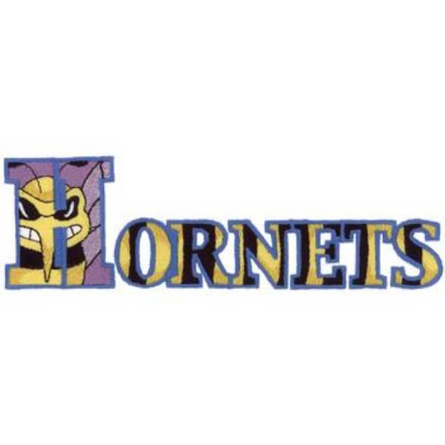 Picture of Hornets Text Machine Embroidery Design