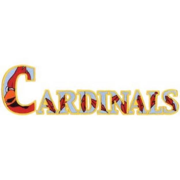 Picture of Cardinals Text Machine Embroidery Design