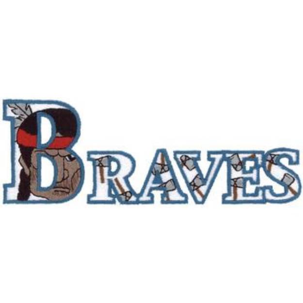 Picture of Braves Text Machine Embroidery Design