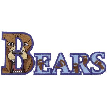 Bears Text Machine Embroidery Design