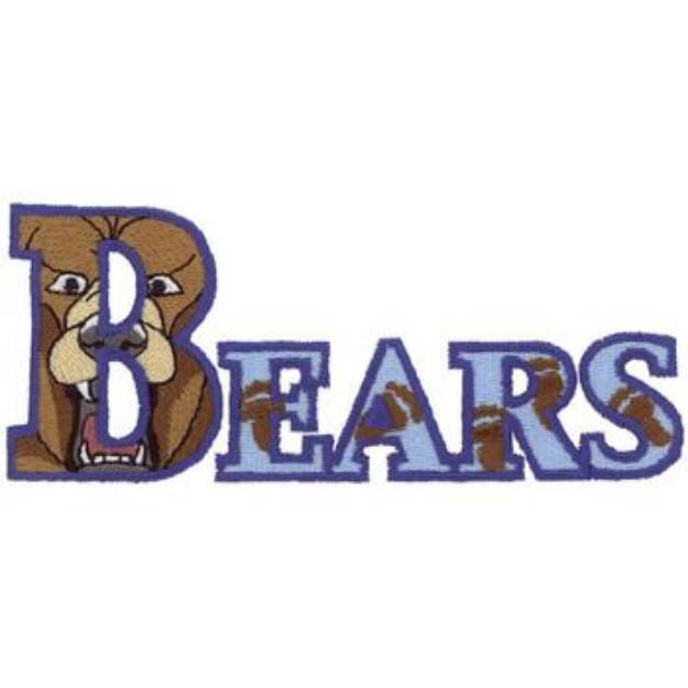 Picture of Bears Text Machine Embroidery Design
