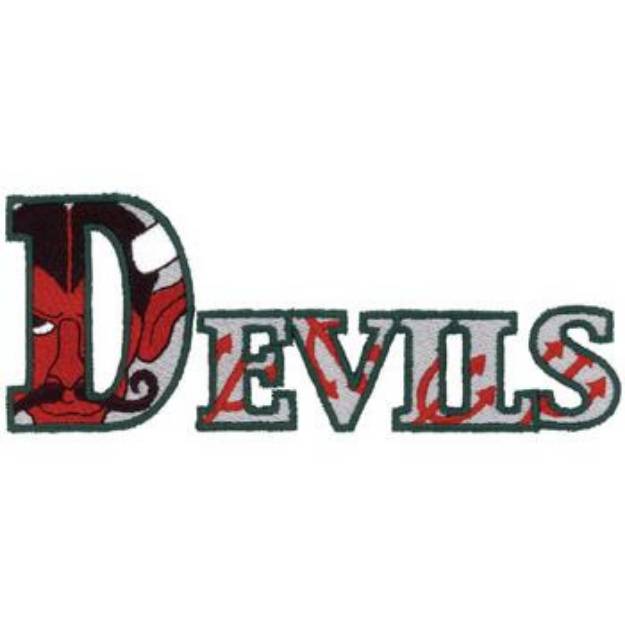 Picture of Devils Text Machine Embroidery Design