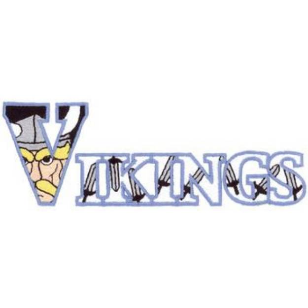 Picture of Vikings Text Machine Embroidery Design