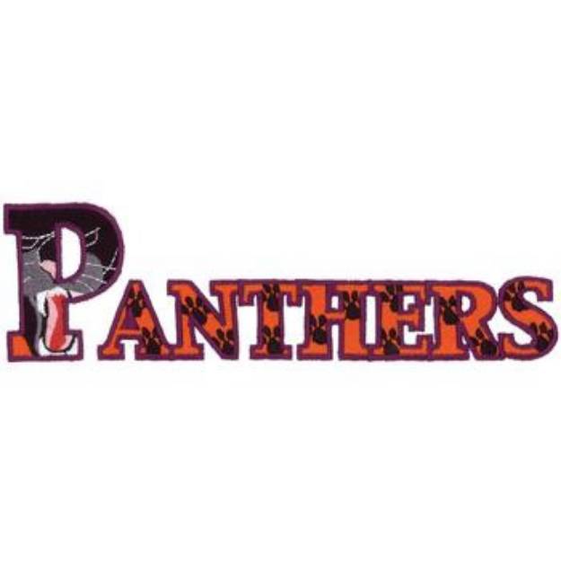 Picture of Panthers Text Machine Embroidery Design