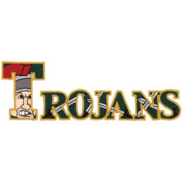 Picture of Trojans Text Machine Embroidery Design