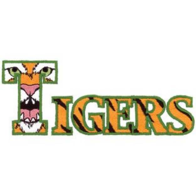 Picture of Tigers Text Machine Embroidery Design