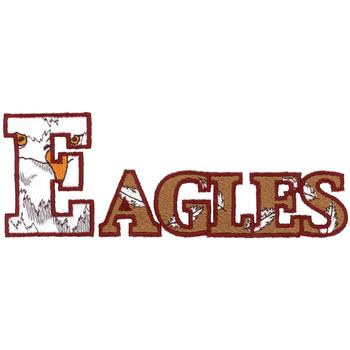 Eagles Text Machine Embroidery Design