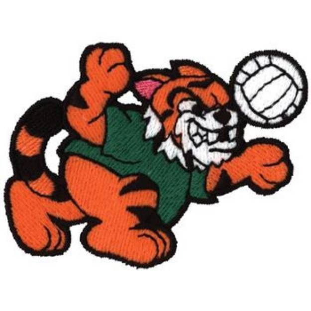 Picture of Tiger Volleyball Machine Embroidery Design