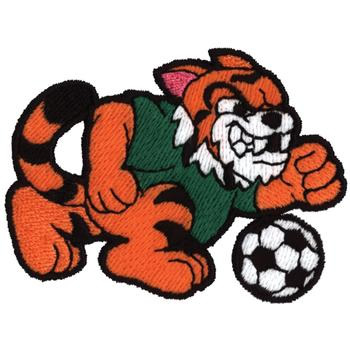 Tiger Soccer Machine Embroidery Design