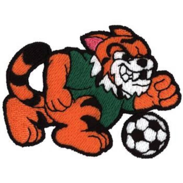 Picture of Tiger Soccer Machine Embroidery Design