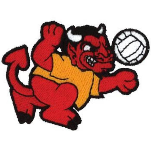 Picture of Devil Volleyball Machine Embroidery Design