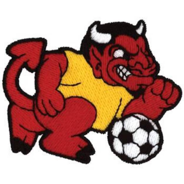 Picture of Devil Soccer Machine Embroidery Design