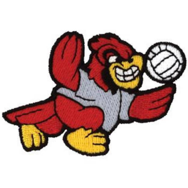 Picture of Cardinal Volleyball Machine Embroidery Design