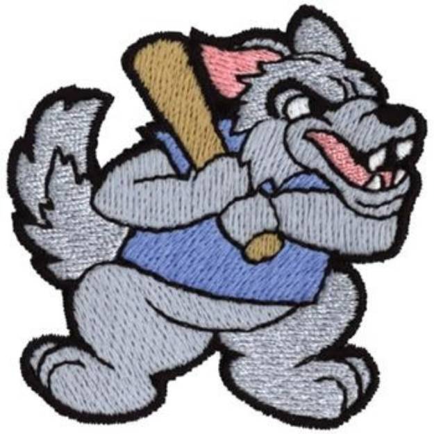 Picture of Wolf Baseball Machine Embroidery Design
