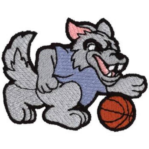 Picture of Wolf Basketball Machine Embroidery Design