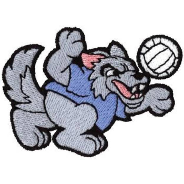 Picture of Wolf Volleyball Machine Embroidery Design