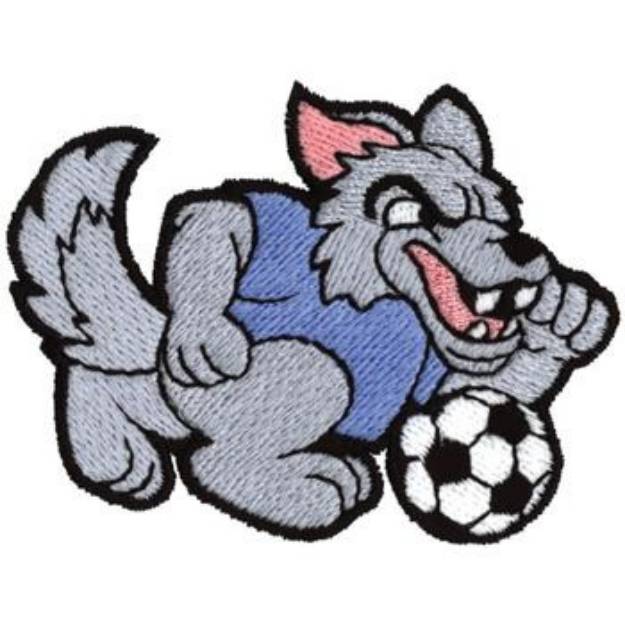 Picture of Wolf Soccer Machine Embroidery Design
