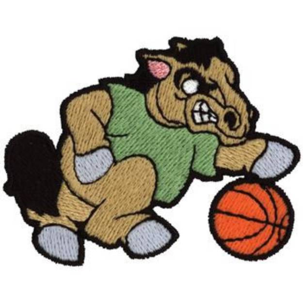 Picture of Mustang Basketball Machine Embroidery Design