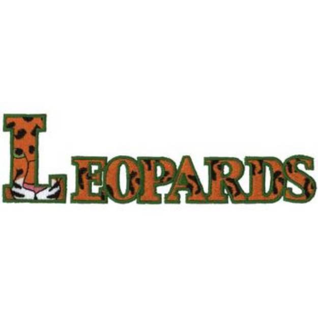 Picture of Leopards Text Machine Embroidery Design