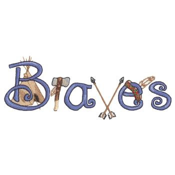 Braves Text Machine Embroidery Design